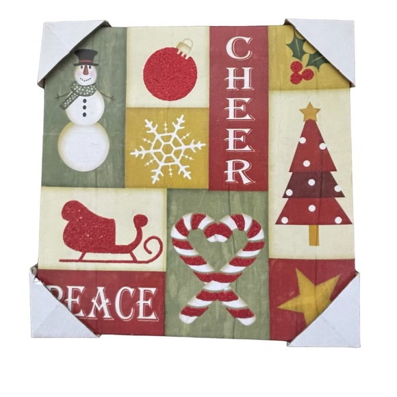 Jennifer Pugh Holiday Sampler I & II art on canvas, 9x9 - NIB - Picture 3 of 6